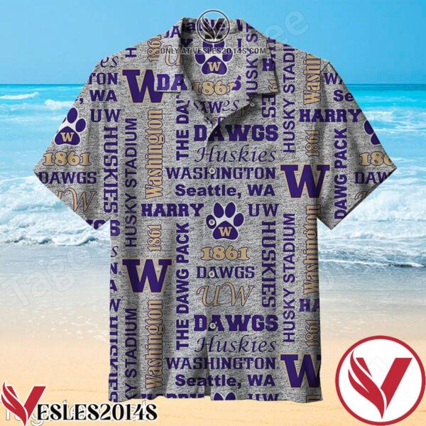 Huskies Washington Seattle The Dawg Pack Grey Hawaiian Shirt, Unique Gifts For Friends - Vesles2014S 1