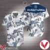 Husqvarna Navy Tropical Hibiscus Flower White Hawaiian Shirt, Unique Gifts For Friends - Vesles2014S 1