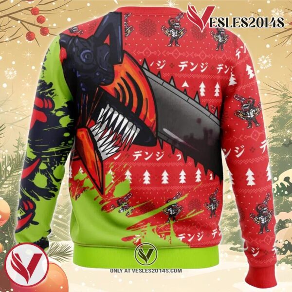 Hybrid Form Denji Chainsaw Man Ugly Christmas Sweater, Unique Christmas Gift For Fans - Vesles2014S 1