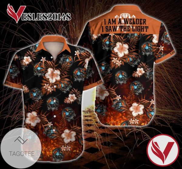 I Am A Welder I Saw The Light Hawaiian Graphic Print Short Sleeve Hawaiian Casual Shirt Vesles2014S 1