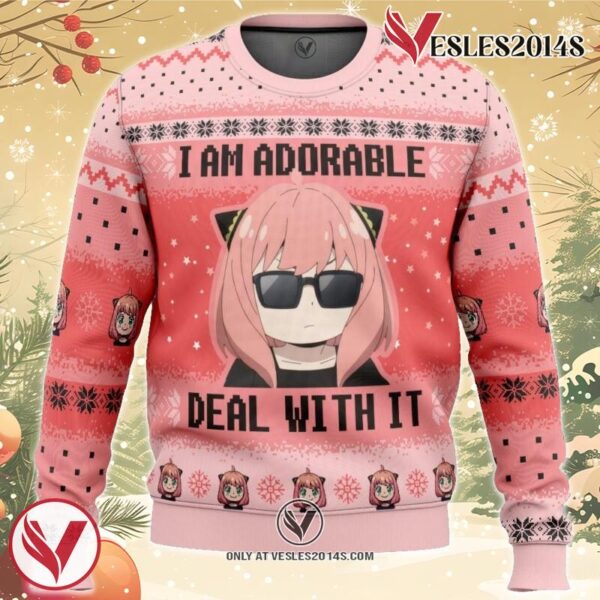 I Am Adorable Spy X Family Ugly Christmas Sweater, Unique Christmas Gift For Fans - Vesles2014S