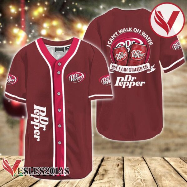 I Can't Walk On Water But I Can Stagger On Dr. Pepper Baseball Jersey, Perfect Gifts For Fans - Vesles2014S