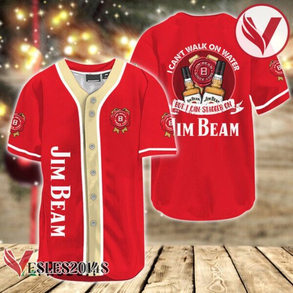 I Can't Walk On Water But I Can Stagger On Jim Beam Baseball Jersey, Perfect Gifts For Fans - Vesles2014S