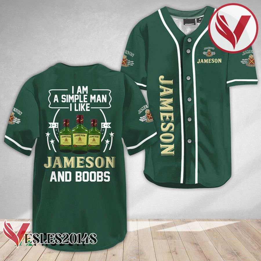 I Like Jameson Whiskey And Boobs Baseball Jersey, Perfect Gifts For Fans - Vesles2014S