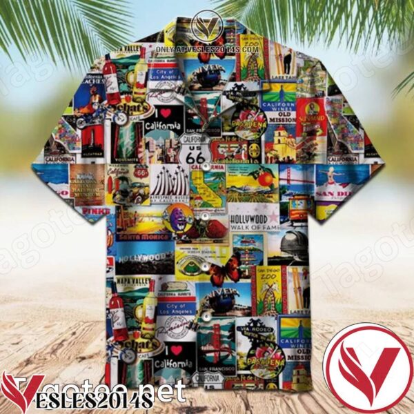 I Love California Collage Hawaiian Shirt, Unique Gifts For Friends - Vesles2014S 1