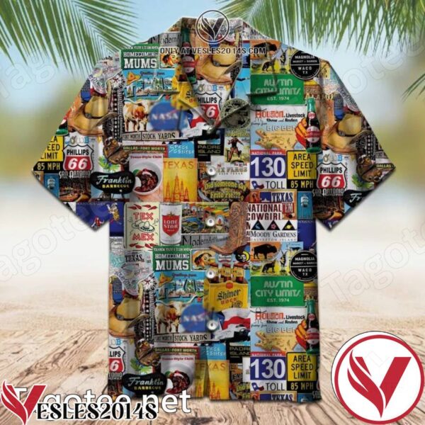 I Love Texas Collage Hawaiian Shirt, Unique Gifts For Friends - Vesles2014S 1
