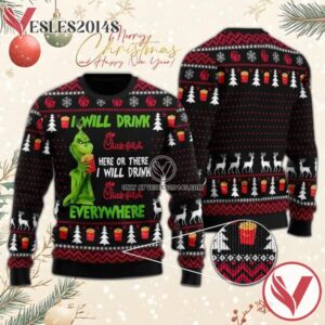 I Will Drink Chick-fil-A Everywhere Christmas Ugly Sweater, Unique Winter Outfits For Fans - Vesles2014S  1
