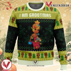 I am Grootmas Guardians of the Galaxy Marvel Ugly Christmas Sweater, Unique Christmas Gift For Fans - Vesles2014S