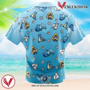 Ice Type Pattern Pokemon Hawaiian Button Up Shirt, Perfect Gifts For Anime Lovers - Vesles2014S 1