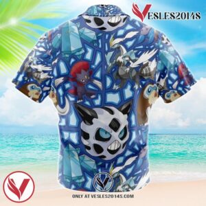 Ice Type Pokemon Pokemon Hawaiian Button Up Shirt, Perfect Gifts For Anime Lovers - Vesles2014S 1