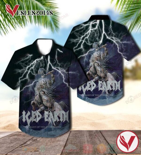 Iced Earth Night of the Stormrider Album Hawaiian Shirt, Best Gift For Music Lovers Vesles2014S
