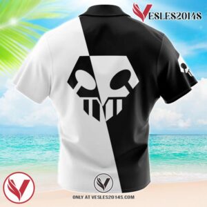 Ichigo Hollow Mask Bleach Hawaiian Button Up Shirt, Perfect Gifts For Anime Lovers - Vesles2014S 1
