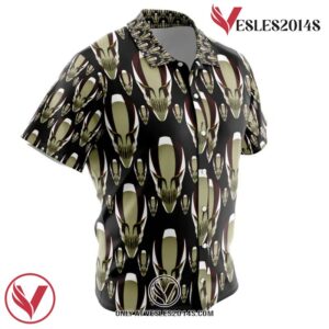 Ichigo’s Hollow Mask Bleach Hawaiian Button Up Shirt, Perfect Gifts For Anime Lovers - Vesles2014S 1