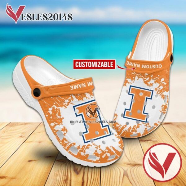 Illinois Logo Custom Crocs Shoes For Men And Women, Unique Clogs Shoes For Fans - Vesles2014S