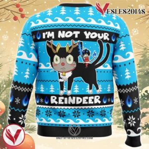 I’m Not Your Reindeer Blue Exorcist Ugly Christmas Sweater, Unique Christmas Gift For Fans - Vesles2014S 1
