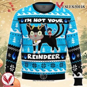 I’m Not Your Reindeer Blue Exorcist Ugly Christmas Sweater, Unique Christmas Gift For Fans - Vesles2014S