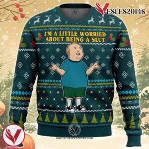 I’m a Little Worried King Of The Hill Ugly Christmas Sweater, Unique Christmas Gift For Fans - Vesles2014S