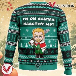 I’m on Santa’s Naughty List Vinland Saga Ugly Christmas Sweater, Unique Christmas Gift For Fans - Vesles2014S 1