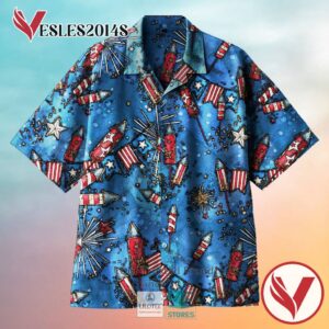 Independence Day Fireworks Casual Hawaiian Shirt, Best Gifts For Summer Vesles2014S 1