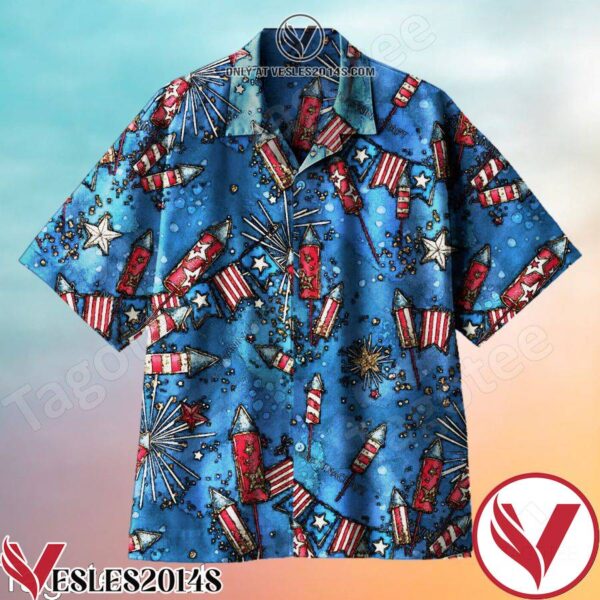 Independence Day Fireworks Hawaiian Shirt, Unique Gifts For Friends - Vesles2014S 1