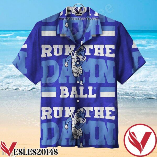 Indianapolis Blue Pony Run The Damn Ball Hawaiian Shirt, Unique Gifts For Friends - Vesles2014S 1