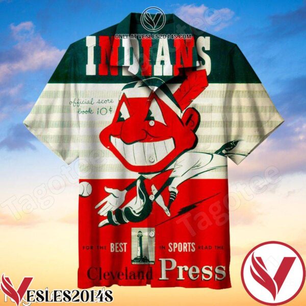 Indians Official Score Book For The Best In Sports Read The Cleveland Press Hawaiian Shirt, Unique Gifts For Friends - Vesles2014S 1