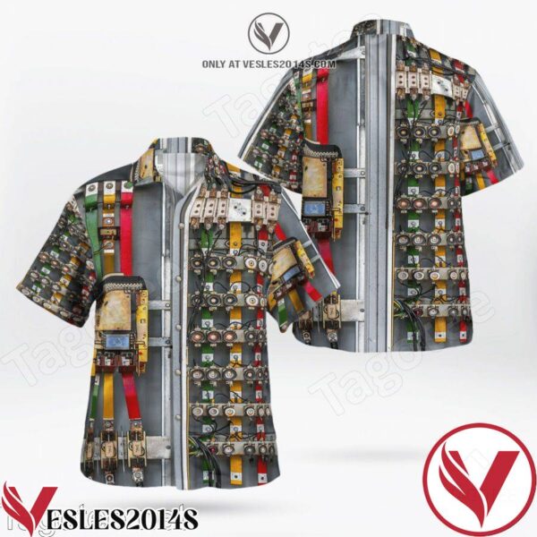 Industrial Fuse Box On The Wall Closeup Stock Photo Hawaiian Shirt, Unique Gifts For Friends - Vesles2014S 1