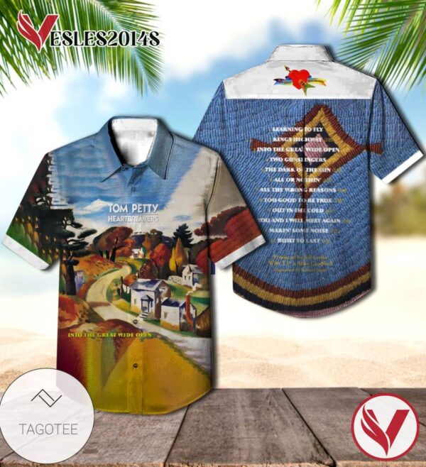 Into The Great Wide Open Album Cover By Tom Petty And The Heartbreakers Hawaiian Shirt, Best Gift For Music Lovers Vesles2014S
