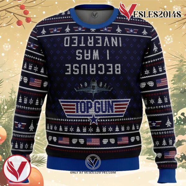 Inverted Top Gun Ugly Christmas Sweater, Unique Christmas Gift For Fans - Vesles2014S