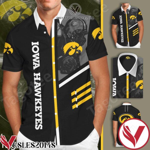 Iowa Hawkeyes Football Team Black Hawaiian Shirt And Short, Unique Gifts For Friends - Vesles2014S 1