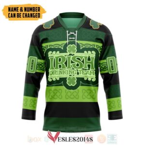 Irish Drinking Team St Patrick's Day Personalized Hockey Jersey, Trending Gifts For Fans - Vesles2014s