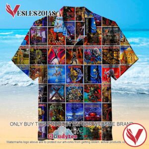 Iron Maiden Album Covers Hawaiian Shirt, Best Gift For Music Lovers Vesles2014S