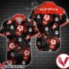 Iron Maiden Red Tropical Floral Black Hawaiian Shirt, Unique Gifts For Friends - Vesles2014S 1