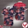 Iron Maiden Red Tropical Leaves Navy Hawaiian Shirt, Unique Gifts For Friends - Vesles2014S 1