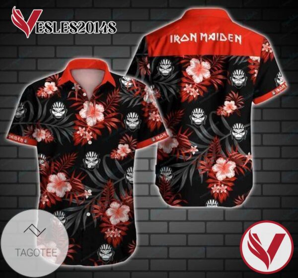 Iron Maiden Rock Band Music VII Hawaiian Graphic Print Short Sleeve Hawaiian Casual Shirt Vesles2014S
