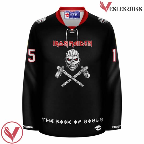 Iron Maiden The Book of Souls Crossbones Hockey Jersey - Vesles2014S 2