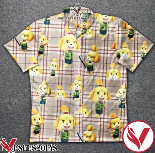 Isabelle Animal Crossing Plaid Hawaiian Shirt, Unique Gifts For Friends - Vesles2014S 1