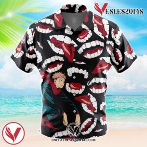 Itadori Yuji Jujutsu Kaisen Hawaiian Button Up Shirt, Perfect Gifts For Anime Lovers - Vesles2014S