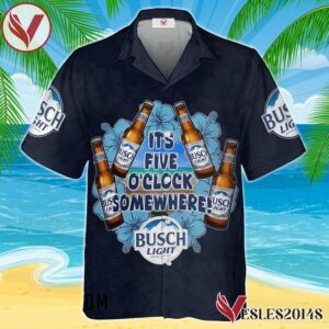 It's Five O'clock Somewhere Busch Light Hawaiian Shirt, Best Summer Gifts For Fans - Vesles2014S