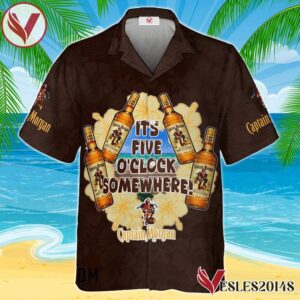 It's Five O'clock Somewhere Captain Morgan Hawaiian Shirt, Best Summer Gifts For Fans - Vesles2014S