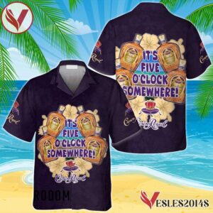 It's Five O'clock Somewhere Crown Royal Hawaiian Shirt, Best Summer Gifts For Fans - Vesles2014S 1