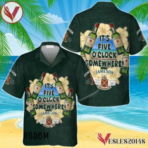 It's Five O'clock Somewhere Jameson Whiskey Hawaiian Shirt, Best Summer Gifts For Fans - Vesles2014S 1