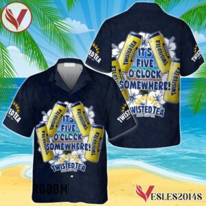 It's Five O'clock Somewhere Twisted Tea Hawaiian Shirt, Best Summer Gifts For Fans - Vesles2014S 1