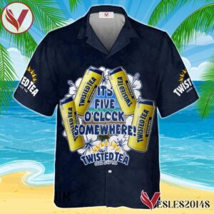 It's Five O'clock Somewhere Twisted Tea Hawaiian Shirt, Best Summer Gifts For Fans - Vesles2014S