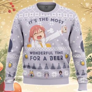 It’s The Most Wonderful Time For A Beer Miss Kobayashi’s Dragon Maid Ugly Christmas Sweater, Unique Christmas Gift For Fans - Vesles2014S
