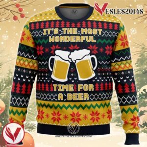 It’s The Most Wonderful Time For A Beer Parody Ugly Christmas Sweater, Unique Christmas Gift For Fans - Vesles2014S