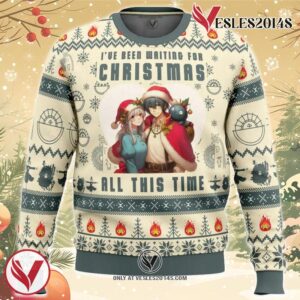 I’ve Been Waiting for Christmas All This Time Howl’s Moving Castle Ugly Christmas Sweater, Unique Christmas Gift For Fans - Vesles2014S