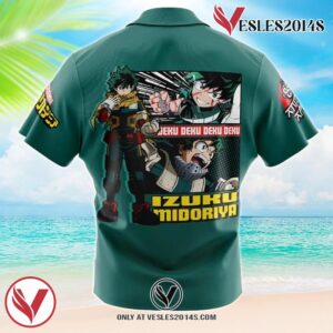 Izuku Midoriya (Deku) My Hero Academia Hawaiian Button Up Shirt, Perfect Gifts For Anime Lovers - Vesles2014S 1