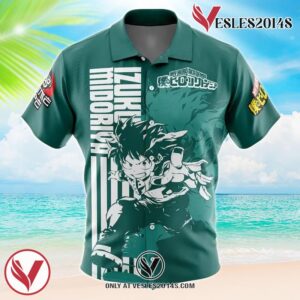 Izuku Midoriya (Deku) My Hero Academia Hawaiian Button Up Shirt, Perfect Gifts For Anime Lovers - Vesles2014S