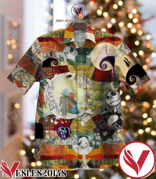 Jack And Sally I Love You To The Moon And Back Hawaiian Shirt, Unique Gifts For Friends - Vesles2014S 1